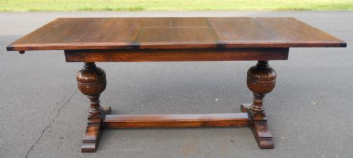 fig 1. Oak Extending Refectory Dining Table to Seat Eight
