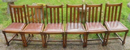 Set of Six Oak Dining Chairs