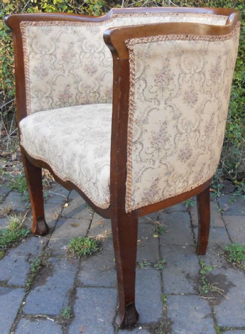 Edwardian Mahogany Framed Upholstered Tub Armchair