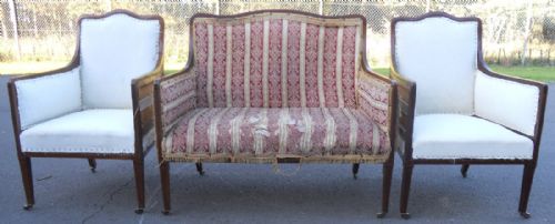 Edwardian Three Piece Suite for Re-upholstery