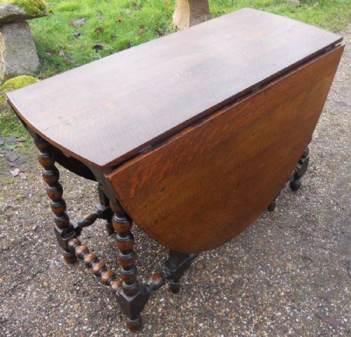 Large Antique Oak Gateleg Dining Table