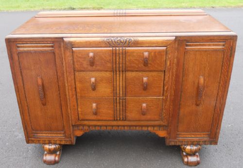 Carved Oak Sideboard