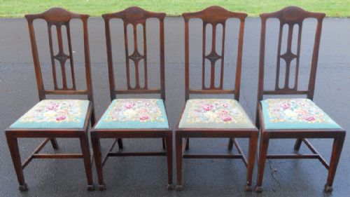 Set of Four Edwardian Mahogany Dining Chairs