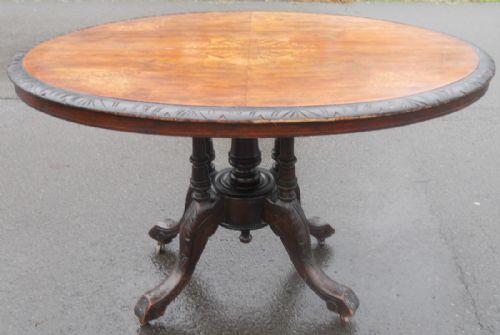 Victorian Inlaid Walnut Oval Centre Table