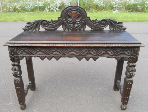Victorian Carved Oak Hall Table