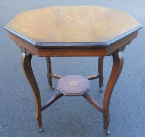 Edwardian Inlaid Mahogany Octagonal Top Centre Table