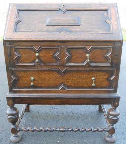 Jacobean Style Oak Writing Bureau