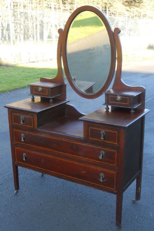 Edwardian Inlaid Mahogany Dressing Table