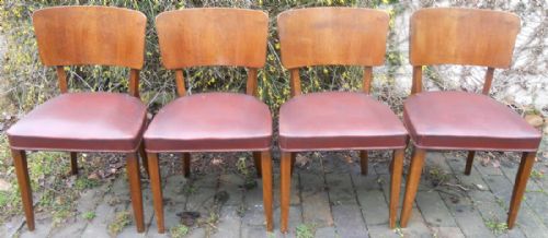 SET OF FOUR DECO WALNUT DINING CHAIRS - ADDITIONAL PHOTO 2