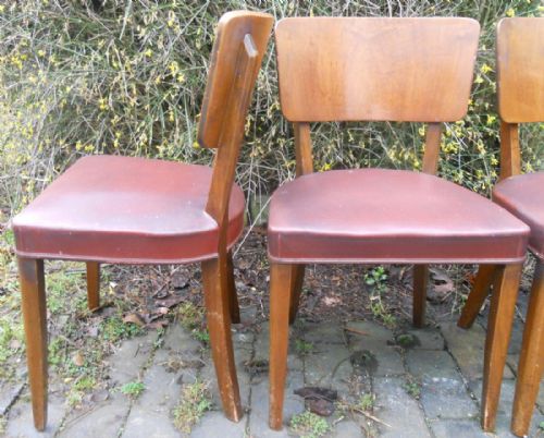 SET OF FOUR DECO WALNUT DINING CHAIRS - ADDITIONAL PHOTO 4