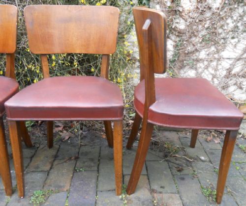 SET OF FOUR DECO WALNUT DINING CHAIRS - ADDITIONAL PHOTO 5