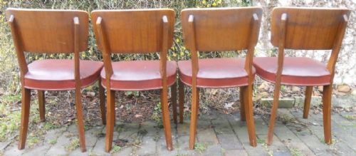 SET OF FOUR DECO WALNUT DINING CHAIRS - ADDITIONAL PHOTO 6