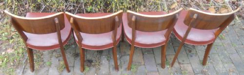 SET OF FOUR DECO WALNUT DINING CHAIRS - ADDITIONAL PHOTO 7