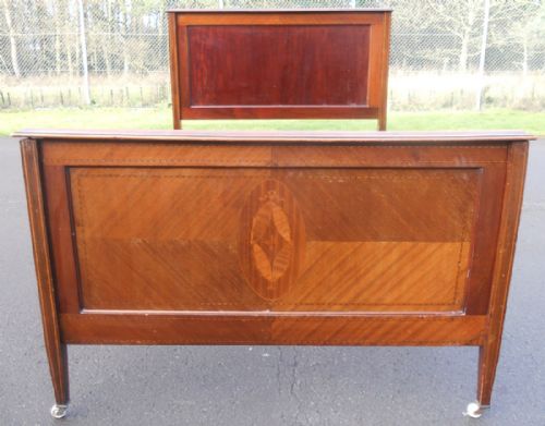 Edwardian Inlaid Mahogany Double Bed