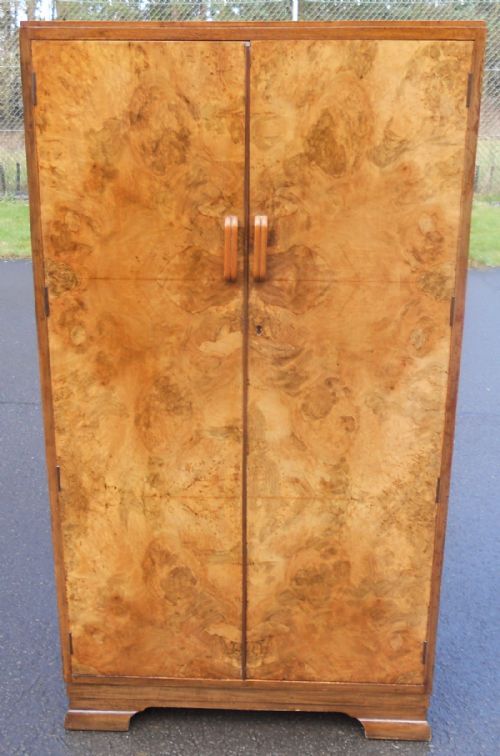 Deco Burr Walnut Small Two Door Wardrobe