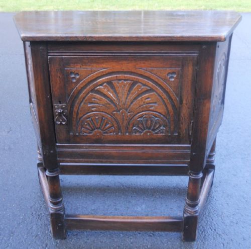 Carved Oak Side Cupboard