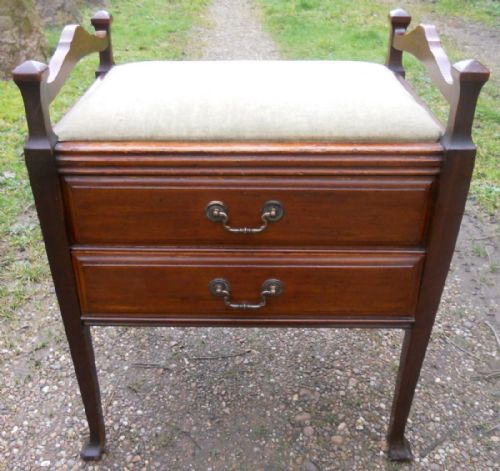 Edwardian Mahogany Piano Stool