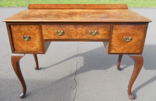 Burr Walnut Kneehole Writing Desk
