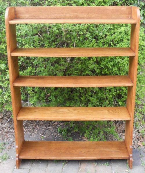 Arts & Craft Oak Open Standing Bookcase