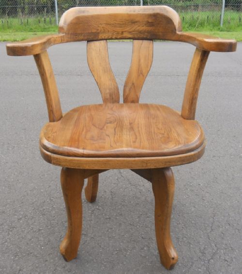Oak Office Swivel Desk Armchair