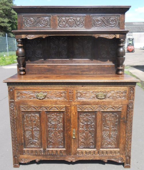 Victorian Carved Oak Sideboard