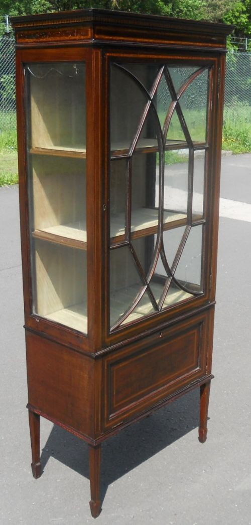 Edwardian Inlaid Mahogany Display Cabinet