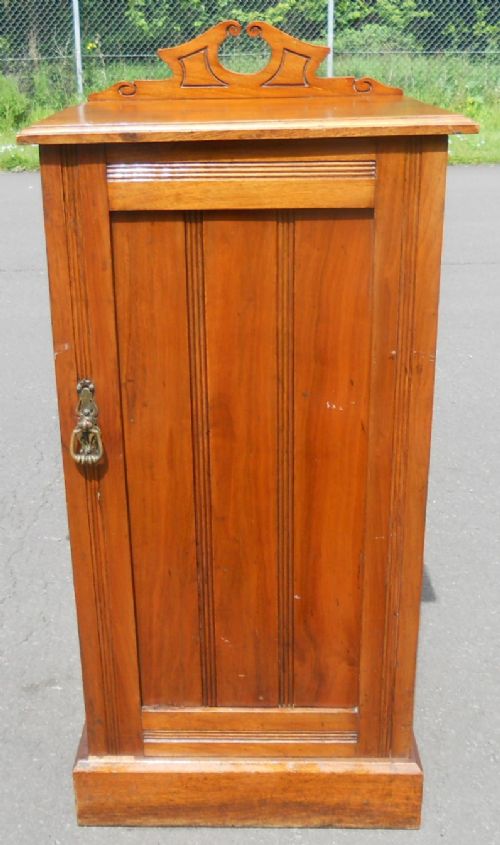 Edwardian Satin Walnut Bedside Cabinet