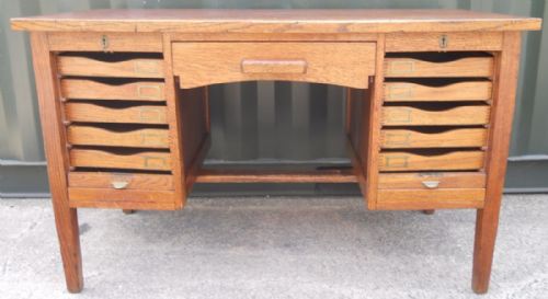 fig 1. Oak Office Writing Desk