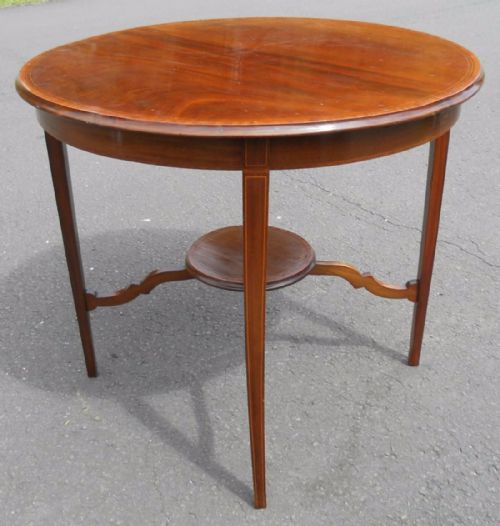 Edwardian Round Inlaid Mahogany Centre Table