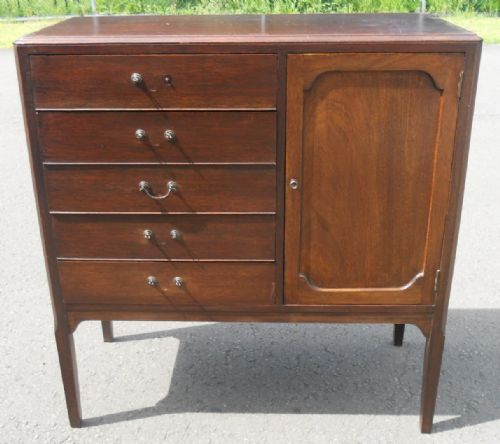 EDWARDIAN MAHOGANY MUSIC CABINET - ADDITIONAL PHOTO 4