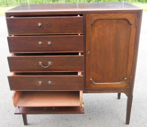 EDWARDIAN MAHOGANY MUSIC CABINET - ADDITIONAL PHOTO 7