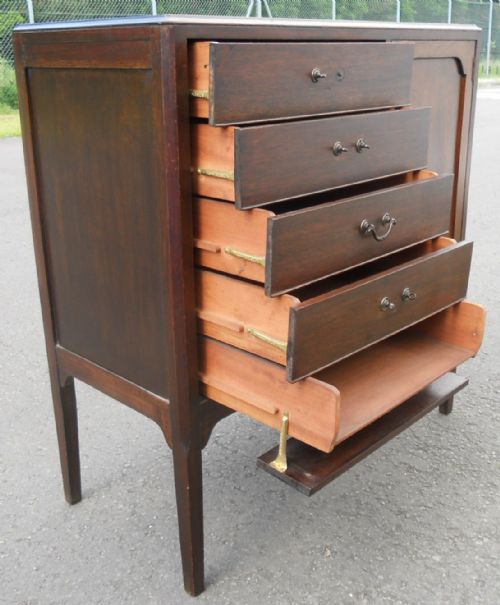 EDWARDIAN MAHOGANY MUSIC CABINET - ADDITIONAL PHOTO 8