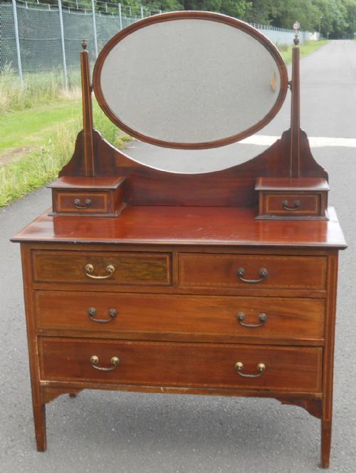 Edwardian Inlaid Mahogany Dressing Table