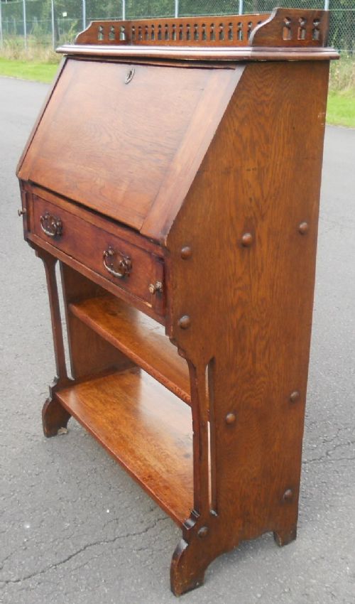 Arts & Craft Narrow Oak Writing Bureau