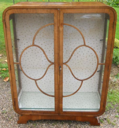 Deco Walnut China Display Cabinet