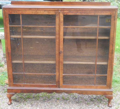 Glazed Walnut Bookcase