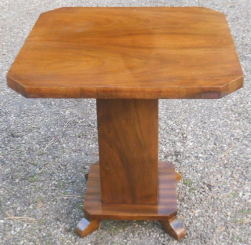 DECO WALNUT PEDESTAL COFFEE TABLE - ADDITIONAL PHOTO 1