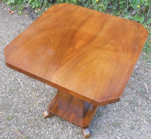 DECO WALNUT PEDESTAL COFFEE TABLE - ADDITIONAL PHOTO 4