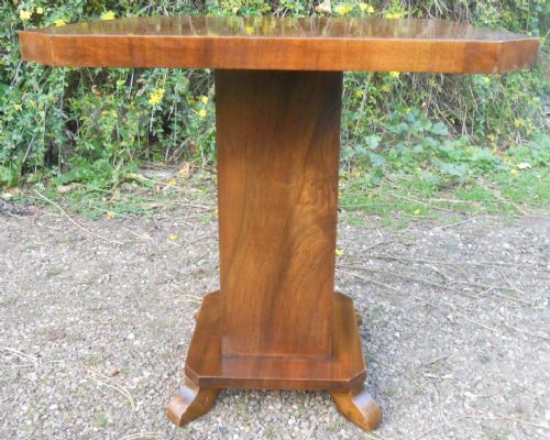 DECO WALNUT PEDESTAL COFFEE TABLE - ADDITIONAL PHOTO 5
