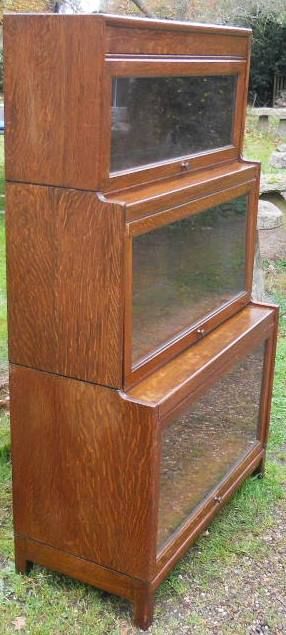 Three Section Oak Stacking Bookcase