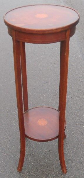 Edwardian Inlaid Mahogany Plant Stand