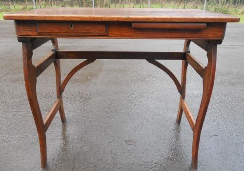Arts & Craft Small Oak Writing Table