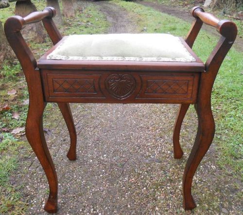 Edwardian Mahogany Piano Stool