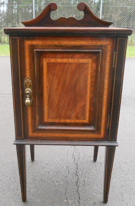 Edwardian Inlaid Mahogany Bedside Cabinet