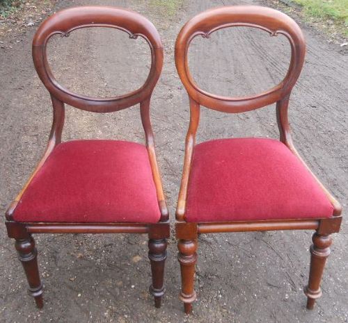 Pair Victorian Mahogany Dining Chairs