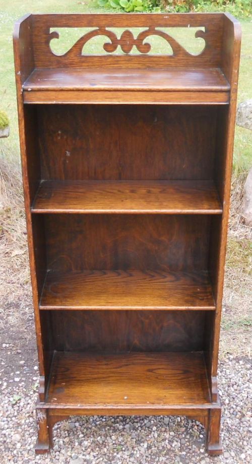 Arts & Craft Small Oak Open Bookcase