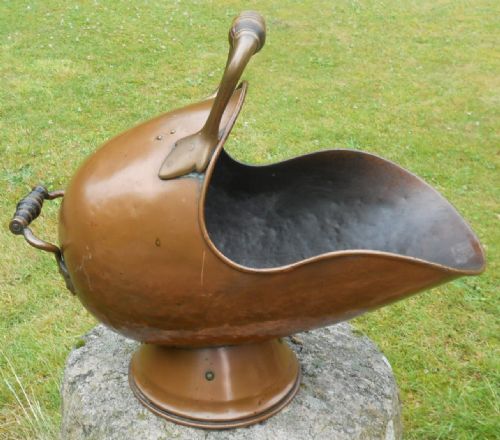 VICTORIAN COPPER COAL HELMET - ADDITIONAL PHOTO 1