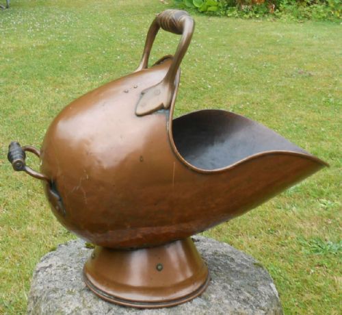 VICTORIAN COPPER COAL HELMET - ADDITIONAL PHOTO 2