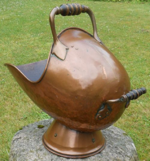 VICTORIAN COPPER COAL HELMET - ADDITIONAL PHOTO 5