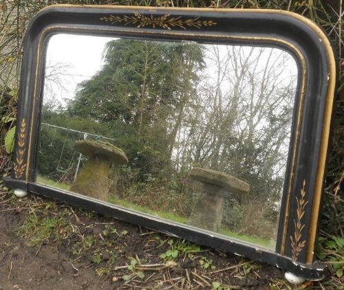 Regency Ebonized Overmantel Mirror